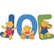 Wooden teddy bear name set Joe