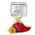 Red Hat With Yellow Flower Fashion Italian Charms Bracelet Link