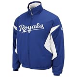 MLB Men's Kansas City Royals Long Sleeve Lightweight Full Zip Thermabase Premier Jacket (Pro Royal/Pro White, Large)