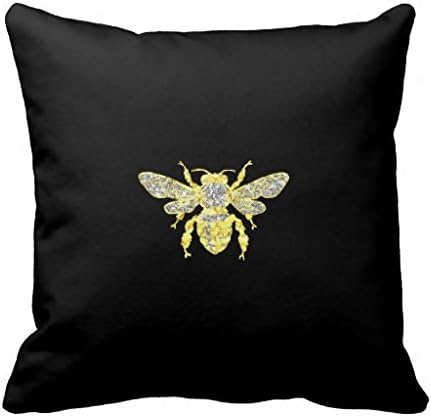 Honey Bee In Gold And Silver Pillow Case