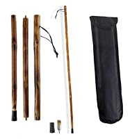 55" 3-Section Natural Wood Walking Hiking Stick - Disassembles to 18" Length for Easy Pack & Carry - Includes Backpack Pouch - Two Tips by Natural Walking Sticks