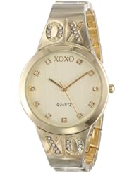 XOXO Womens XO5217 Gold Dial Gold-tone Half Cuff and Half Bracelet Watch
