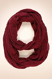 Lightweight Pointelle Metallic Snood Scarf