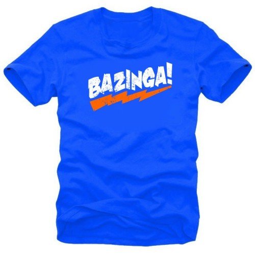 Coole-Fun-T-Shirts T-Shirt Bazinga - Big Bang Theory ! Vintage wei&szlig;/orange, blau, XXL, N10 Preisvergleich