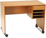 41ecBnx gsL. SL160  Safco 1910MO Mobile Office Machine Stand/Desk, 35 3/4w x 19 3/4d x 27 1/8h, Medium Oak