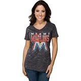 Miami Marlins Charcoal Women's Topaz Haze T-Shirt