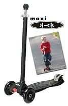maxi kick Scooter - Black - Pilot Steering - winner of the Oppenheim Portfolio Gold and Platinum Seal Awards 2009