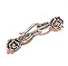 2 sets .925 Sterling Silver Fish Hook Eye Rose Flower Clasp/Findings/Antique