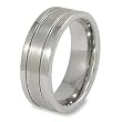 Brushed and Polished Grooved Tungsten Carbide Ring (8.0mm) - Sizes 7 - 13