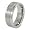 Brushed and Polished Grooved Tungsten Carbide Ring- Size 8.0