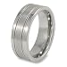 Brushed and Polished Grooved Tungsten Carbide Ring- Sizes 8-13