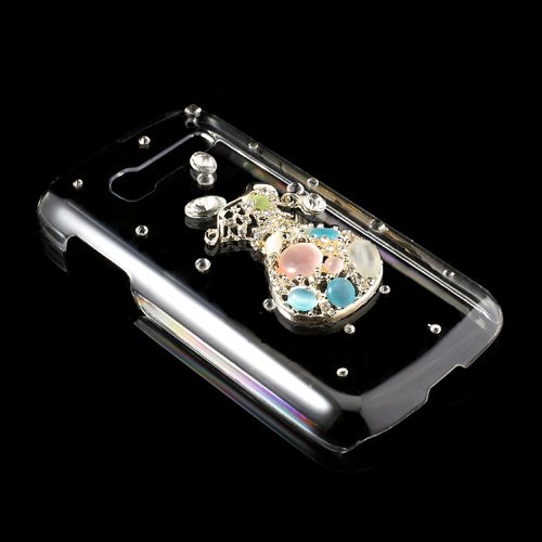 Alcatel One Touch Pop C5 Cases,Dulcii Exquisite Gemstone Vase Back Diamond crystal Hrad Case for Alcatel One Touch Pop C5 OT-5036A OT-5036D