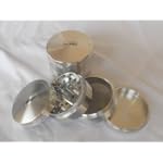 NEW SMART CRUSHER CNC ALUMINUM 2.5" Large 4PCS Silver Herb Pollen Tobacco Grinder + FREE POLLEN SCRAPPER