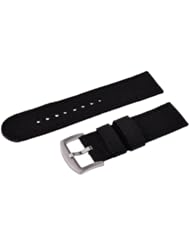 Neewer Black 20mm Thread Woven Metal Buckle Nylon Keeper Watch Band Strap