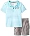Calvin Klein Baby-Boys Infant Blue Stripes Polo Top with Cargo Shorts