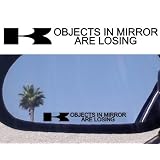 (2) Mirror Decals  OBJECTS IN MIRROR ARE LOSING for Kawasaki Brute Force 650 KFX 400... by Kawasaki