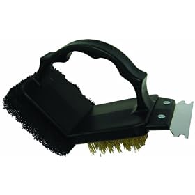 GrillPro 77350 2-Way Grill Brush with Scrubber