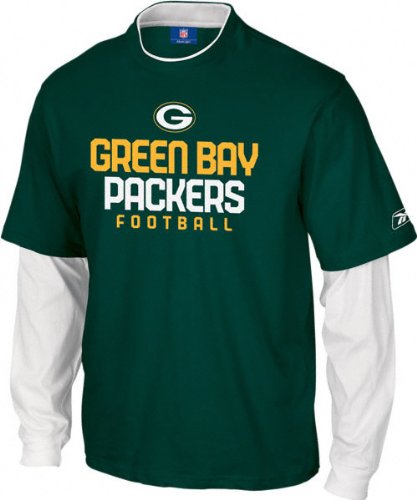 Green Bay Packers -Green- Upside Layered Long Sleeve T-Shirt