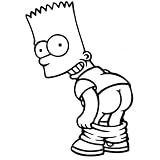 Simpsons - Bart Butt Cutout Decal