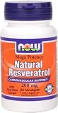 Natural Resveratrol (Mega Potency) 200 mg - 60 Vcaps- NOW FOODS