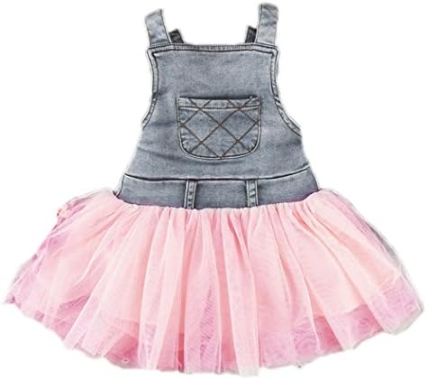 wallcart Girl's Jeans Tulle Super Cute Party Dress Suspender Skirt