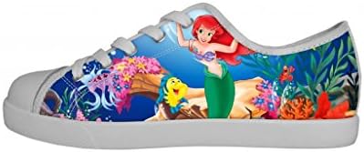 GCKG(TM) Disney Princess The Little Mermaid Girls Lace-up Canvas Shoes Fashion Sneaker-2M US