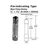 Bussmann GBA-10 Pin Indicating Non Time Delay Fuse 5PKG