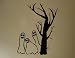 Halloween Decoration Wall Decals Three ghosts with tree
