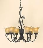 AF Lighting 6644-6H Antique Bronze Alpine Rustic / Lodge 6 Light Up Lighting Chandelier from the Alp