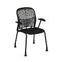 Deluxe Space Flex Visitors Chair with Arms and Glides (2 Pack) - Raven/ Black