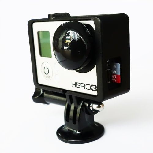Moonshuttle Standard Frame Mount(Wide Side Open) for Gopro 3 3+ + Tripod Mount + Lens Cap Bundle