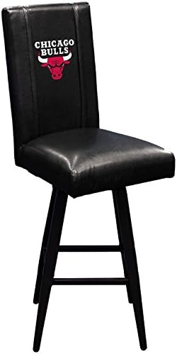 XZipit NBA Bar Stool Swivel 2000 with Chicago Bulls Logo Panel, Black