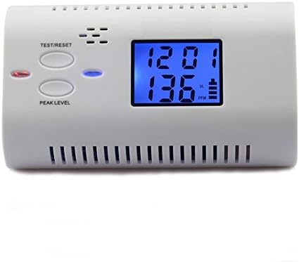 SKONDA Stand Alone Carbon Monoxide Detector with Clock,Voice Warning,Digital LCD Display and Battery-Operated (Battery Included)