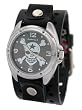 Nemesis Men's Skull Watch With Leather Cuff Band #HSK906K