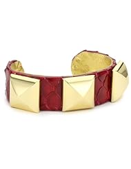 Ted Rossi Python and Pyramid Cuff Bracelet
