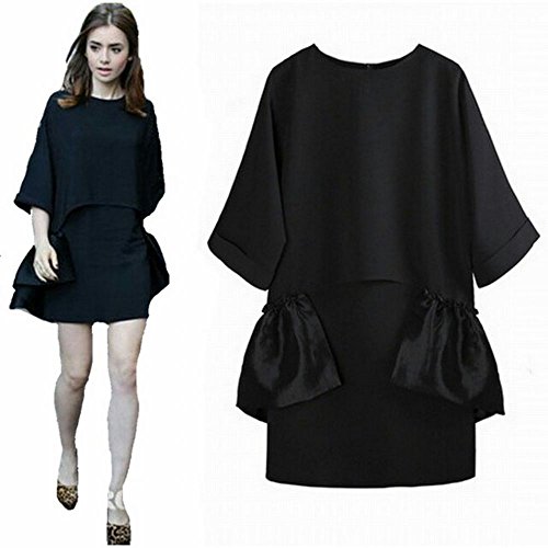 (リリレナ)LiLiRenaぺプラム フリル リトルブラック ドレス ワンピース セットアップ ヘムライン 結婚式 2次会 パーティー 謝恩会 1150124‐1