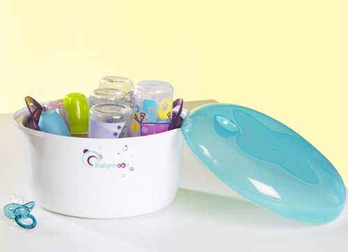Imagen 3 de Babymoov A003204 - Esterilizador de biberones para microondas, color azul y morado