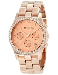 Marc by Marc Jacobs Henry Chronograph Rose Dial Rose Gold-tone Ladies Watch MBM3118