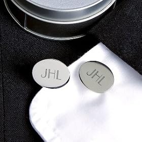 Personalized Silver Oval Cuff Links