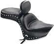 Mustang Wide Touring Seat with Driver Backrest - Studded / Front Width 16in. / Rear Width 13in. 79416