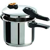 T-fal P25107 Stainless Steel Dishwasher Safe PFOA Free Pressure Cooker Cookware, 6.3-Quart, Silver