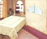 213 Artex Cut Work Emboidery 72x108 Table Cloth and 3pcs Kitchen Curtain Set