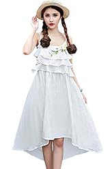 Cotton High-Low-Hem Floral Print Goddess  Dress