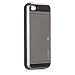 iPhone SE, iPhone 5S iPhone 5, Dual-layer Heavy Duty Matte Rugged Protective Cover with Slider ID Credit Card Slot Cash Holder for Apple New iPhone SE iPhone 5S iPhone 5 by Cazle (Gray)