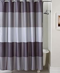 Encore Stripe Shower Curtain Grey