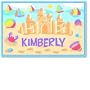 Olive Kids Bedding Summer Sand Castles Personalized Placemat Pink