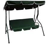 Hunter Green 3 Person Swing with Canopy & Cushion