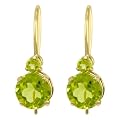 14k Yellow Gold Peridot Dangle Earrings