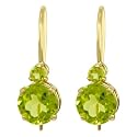 14k Yellow Gold Peridot Dangle Earrings