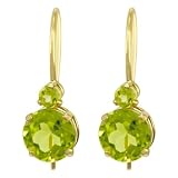 14k Yellow Gold Peridot Dangle Earrings